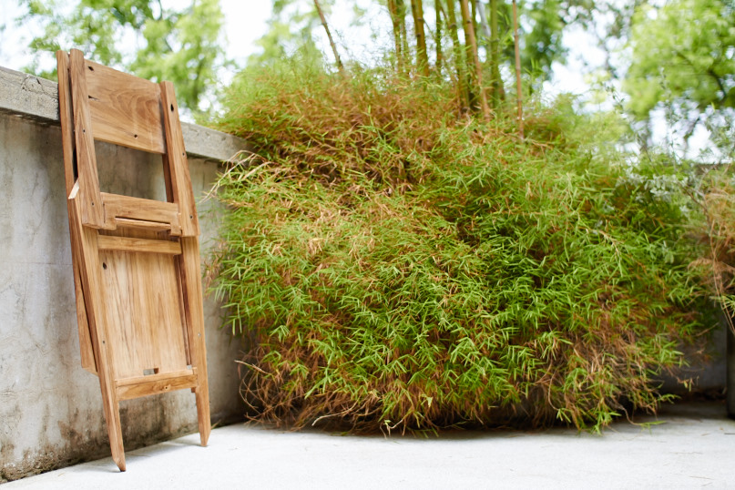 folding chair during an exchange in Thailand