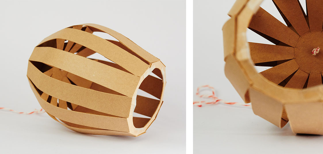 lamp inspired by a fish trap