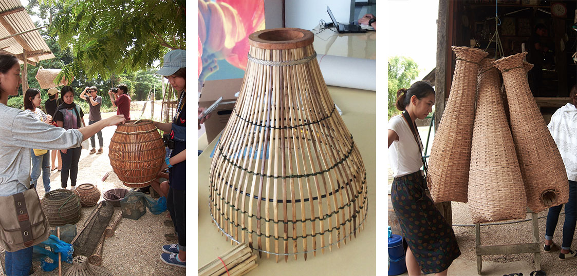 lamp inspired by a fish trap